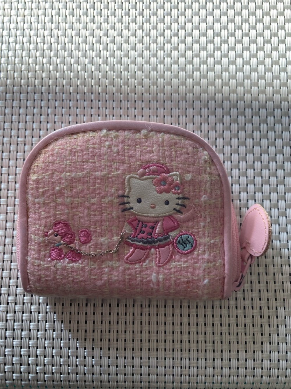 Hello Kitty by Sanrio Pink Quilted Coin Pouch with Embroidered Character